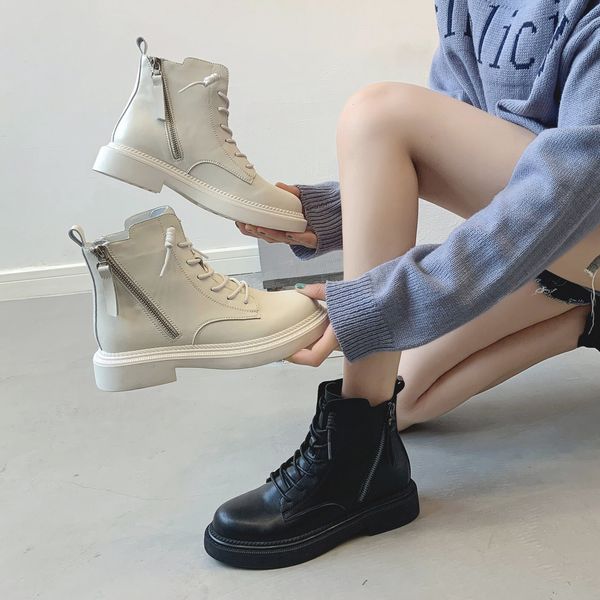 women genuine leather female retro martens boots woman shoes de mujer zapatos botas eunt, Black
women genuine leather female retro martens boots woman shoes de mujer zapatos botas eunt, Black