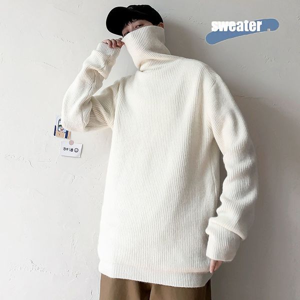 winter thick turtleneck sweater men's warm fashion casual knit pullover men wild loose korean knitting sweaters mens clothes, White;black
winter thick turtleneck sweater men's warm fashion casual knit pullover men wild loose korean knitting sweaters mens clothes, White;black