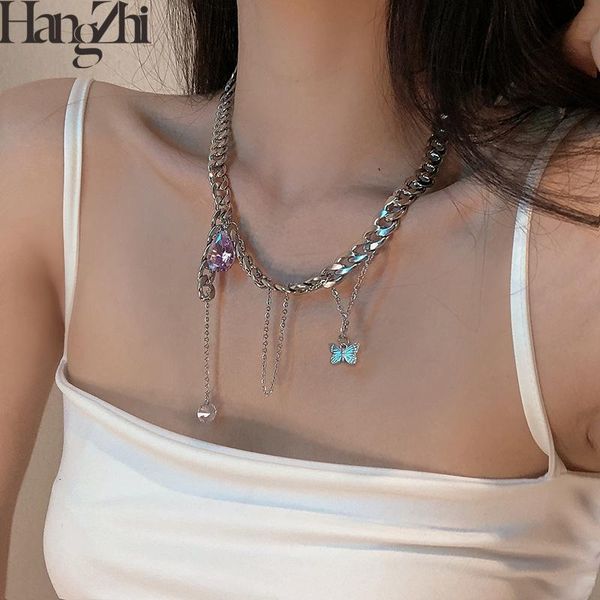 hangzhi 2020 new exaggerated water drop zircon heavy industry chain butterfly necklace for women girls party jewelry gifts, Silver
hangzhi 2020 new exaggerated water drop zircon heavy industry chain butterfly necklace for women girls party jewelry gifts, Silver