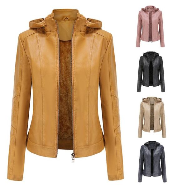 faux leather coats and jackets women detachable hood plush zipper jacket plus cashmere thicken warm overcoat chaquetas de mujer, Black;brown
faux leather coats and jackets women detachable hood plush zipper jacket plus cashmere thicken warm overcoat chaquetas de mujer, Black;brown