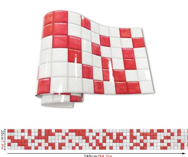 20cm*240cm mosaic wall stickers waterproof heat resistance self-adhensive anti oil removable waterproof cover up square mosaic red and white
20cm*240cm mosaic wall stickers waterproof heat resistance self-adhensive anti oil removable waterproof cover up square mosaic red and white