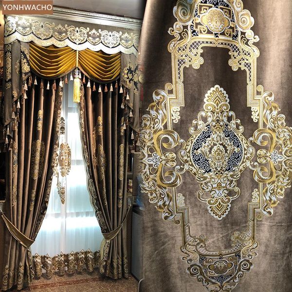 curtain & drapes custom curtains european luxury room bedroom shading thick velvet coffee cloth blackout valance tulle panel c090
curtain & drapes custom curtains european luxury room bedroom shading thick velvet coffee cloth blackout valance tulle panel c090