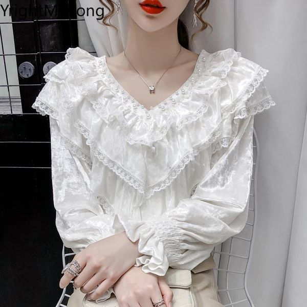 cascading ruffle lace pearls v-neck velvet solid white pink long sleeve vintage korea blouse women plus size 2020 shirt
cascading ruffle lace pearls v-neck velvet solid white pink long sleeve vintage korea blouse women plus size 2020 shirt