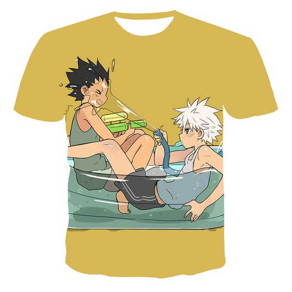 summer men hunterxhunter breathable printing anime 3d print shirts comics hentai aesthetic men clothing