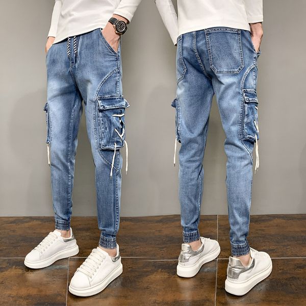 autumn new jeans men's fashion brand corset net red overalls slim father pants 1001k581p60, Blue
autumn new jeans men's fashion brand corset net red overalls slim father pants 1001k581p60, Blue