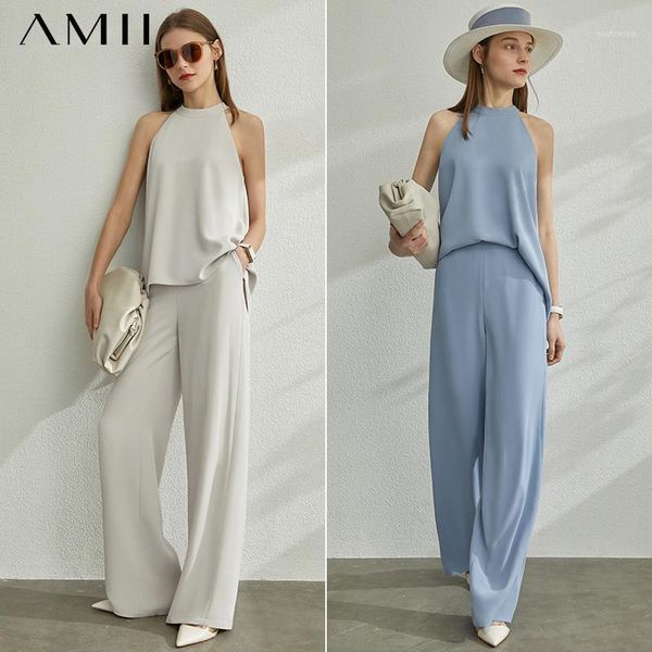 amii minimalism spring summer 2pcs set halter solid women blouse high waist loose causal pants 120702721, White
amii minimalism spring summer 2pcs set halter solid women blouse high waist loose causal pants 120702721, White