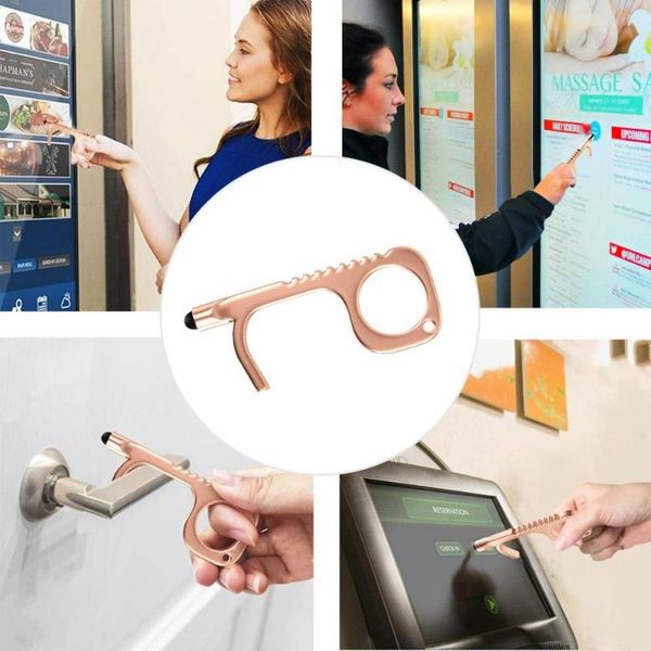 no touch door opener tool contactless door opener & stylus hands clean key antimicrobial keep hands keychain, Silver
no touch door opener tool contactless door opener & stylus hands clean key antimicrobial keep hands keychain, Silver