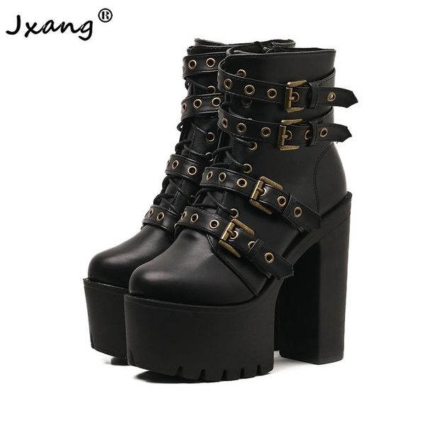 jxang fashion buckle leather boots women soft leather spring autumn black ladies ankle boots ultra high heels shoes platform
jxang fashion buckle leather boots women soft leather spring autumn black ladies ankle boots ultra high heels shoes platform