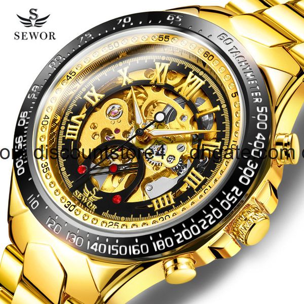 sewor hollow out automatic mechanical watch selling classic steel belt men's watch, Slivery;brown
sewor hollow out automatic mechanical watch selling classic steel belt men's watch, Slivery;brown