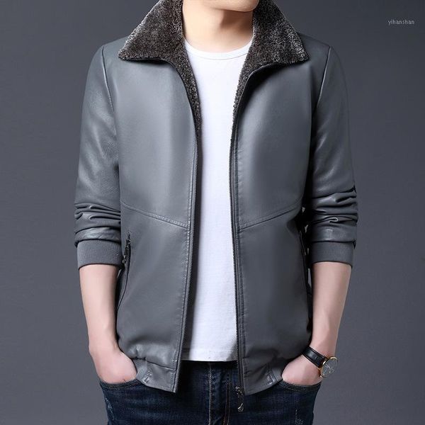 men's fur collar leather jacket thickened plus velvet lapel leather jacket winter slim locomotive jaqueta couro masculina1, Black
men's fur collar leather jacket thickened plus velvet lapel leather jacket winter slim locomotive jaqueta couro masculina1, Black
