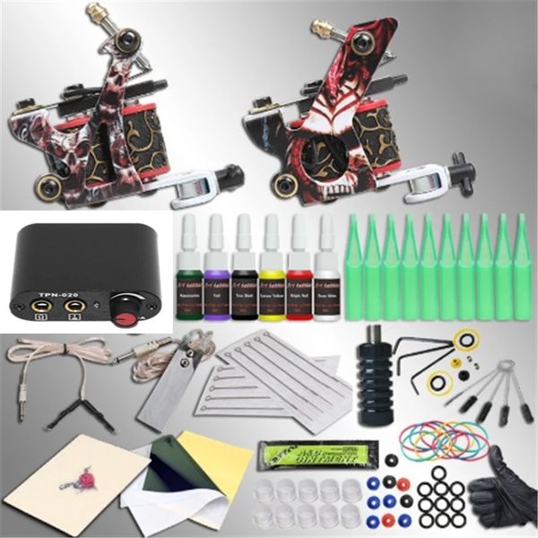 tattoo guns kits set complete professional machine kit sets 2 gun for body art 6colors inks power supply
tattoo guns kits set complete professional machine kit sets 2 gun for body art 6colors inks power supply