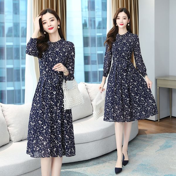 women's chiffon 2020 new korean style elegant waist covering belly slimming long sleeve dress dress dressfloral long sleeve skirt autum, Black;gray
women's chiffon 2020 new korean style elegant waist covering belly slimming long sleeve dress dress dressfloral long sleeve skirt autum, Black;gray