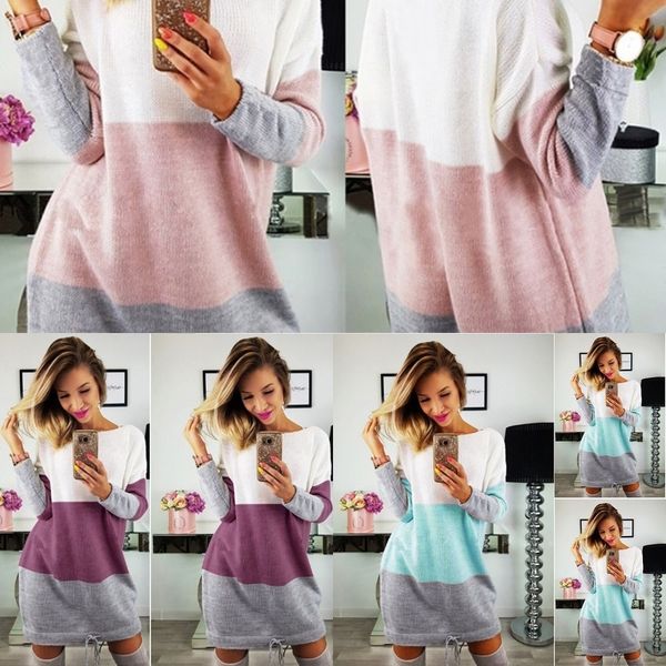 xzbj5 autumn and winter loose color sleeve color slimming round neck long matching sweater dress dress for women 0xnwg, White;black
xzbj5 autumn and winter loose color sleeve color slimming round neck long matching sweater dress dress for women 0xnwg, White;black