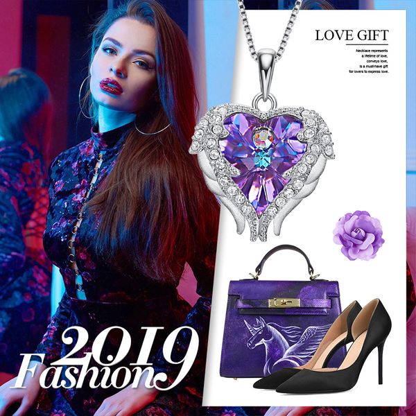 cdyle fashion women 925 sterling silver with purple crystal angel wings heart pendant necklace birthday party gift q1216
cdyle fashion women 925 sterling silver with purple crystal angel wings heart pendant necklace birthday party gift q1216