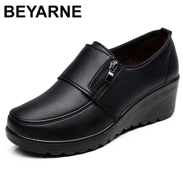 beyarnespring autumn women's fashion pumps shoes woman genuine leather wedge single casual shoes mother high heels shoese175 y200323, Black
beyarnespring autumn women's fashion pumps shoes woman genuine leather wedge single casual shoes mother high heels shoese175 y200323, Black