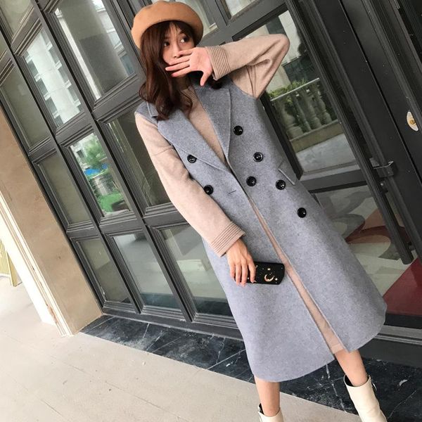 women's wool & blends cloth cashmere waistcoats female long over-the-knee waistcoat suit brought fashion coat of cultivate morality, Black
women's wool & blends cloth cashmere waistcoats female long over-the-knee waistcoat suit brought fashion coat of cultivate morality, Black
