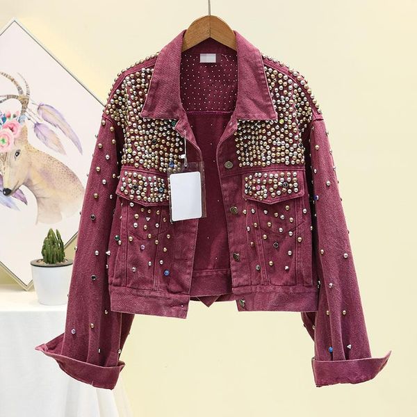 jacket 2020 new heavy work diamond rivet short paragraph loose waist coat female, Black;brown
jacket 2020 new heavy work diamond rivet short paragraph loose waist coat female, Black;brown