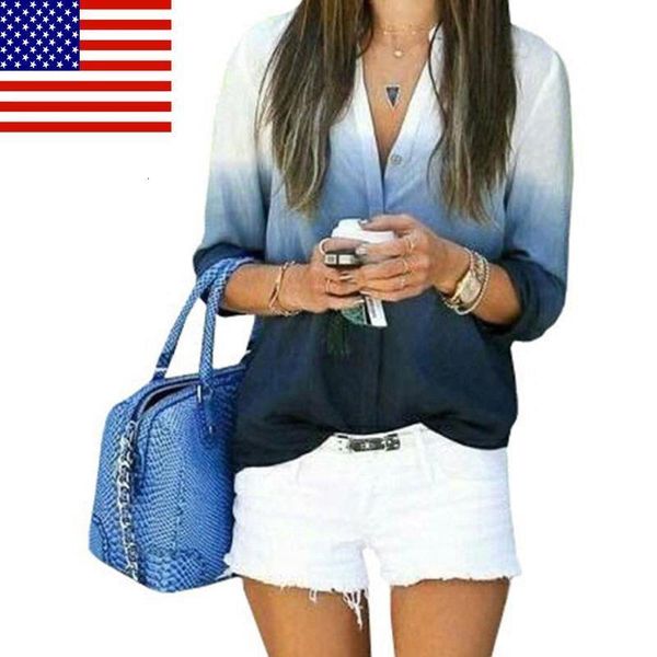 v neck blouses ladies loose gradient color 2021 summer soft womens long sleeve casual loose blouse, White
v neck blouses ladies loose gradient color 2021 summer soft womens long sleeve casual loose blouse, White