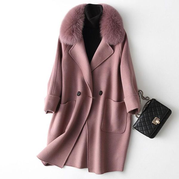 women's wool & blends 4040 fashion 300% coat female handmade double coats medium winter jacket women natural fur collar wyq33431, Black
women's wool & blends 4040 fashion 300% coat female handmade double coats medium winter jacket women natural fur collar wyq33431, Black