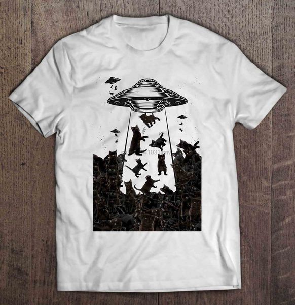 men funny t shirt fashion tshirt black cat ufo women t-shirt sport hooded sweatshirt hoodie
