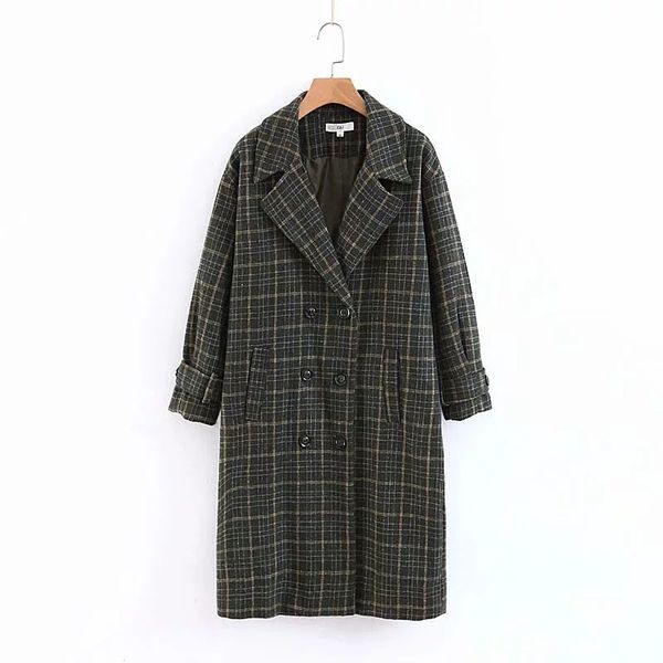 2021 new women's vintage peacoats lapel double breasted plaid coat jackets outerwear fashion 5qqk, Black
2021 new women's vintage peacoats lapel double breasted plaid coat jackets outerwear fashion 5qqk, Black