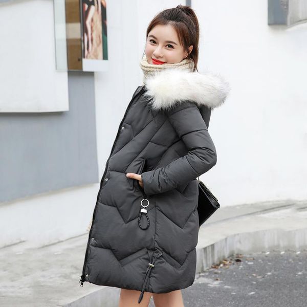 solid long jacket women plus size slim hooded parkas 2021 winter with fur collar korean style casual coat femme chaquetas mujer, Black
solid long jacket women plus size slim hooded parkas 2021 winter with fur collar korean style casual coat femme chaquetas mujer, Black