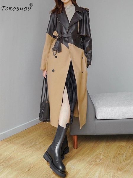 women's trench coats heavy craftsmanship, hit color, pu leather, lapel, double-breasted, loose, windbreaker jacket, autumn style, Tan;black
women's trench coats heavy craftsmanship, hit color, pu leather, lapel, double-breasted, loose, windbreaker jacket, autumn style, Tan;black