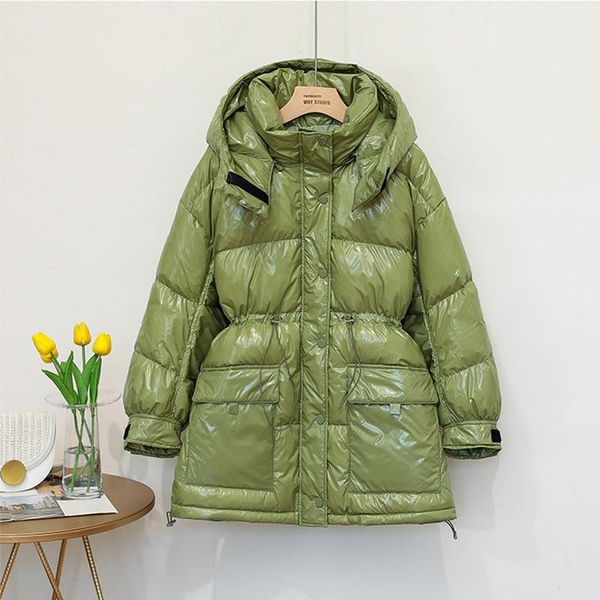 women's down & parkas 2021 women white duck jacket winter bright color warm coat loose medium long parka female waterproof outwear, Black
women's down & parkas 2021 women white duck jacket winter bright color warm coat loose medium long parka female waterproof outwear, Black