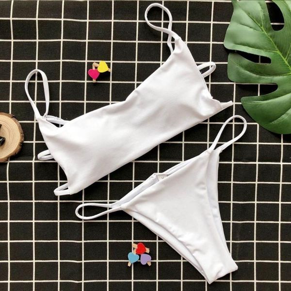 women bikini set swimwear push-up padded solid bra swimsuit beachwear two-piece female separate bathing suit biquini 2020, White;black
women bikini set swimwear push-up padded solid bra swimsuit beachwear two-piece female separate bathing suit biquini 2020, White;black