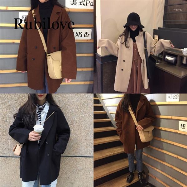 rubilove blends women autumn double breasted long pockets leisure solid all-match korean style coats womens loose trendy simple1, Black
rubilove blends women autumn double breasted long pockets leisure solid all-match korean style coats womens loose trendy simple1, Black