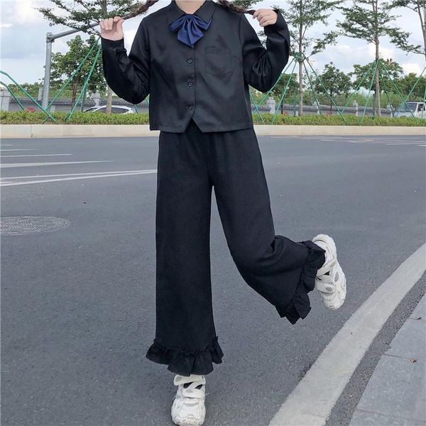 2021 autumn straight student cute girls high waist wide-leg pants loose ruffle trousers women wild elastic waist casual pants1, Black;white
2021 autumn straight student cute girls high waist wide-leg pants loose ruffle trousers women wild elastic waist casual pants1, Black;white