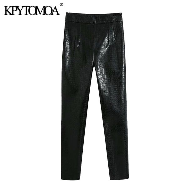 kpytomoa women chic fashion faux leather skinny fit pants vintage high waist side zipper female ankle trousers mujer 201031, Black;white
kpytomoa women chic fashion faux leather skinny fit pants vintage high waist side zipper female ankle trousers mujer 201031, Black;white