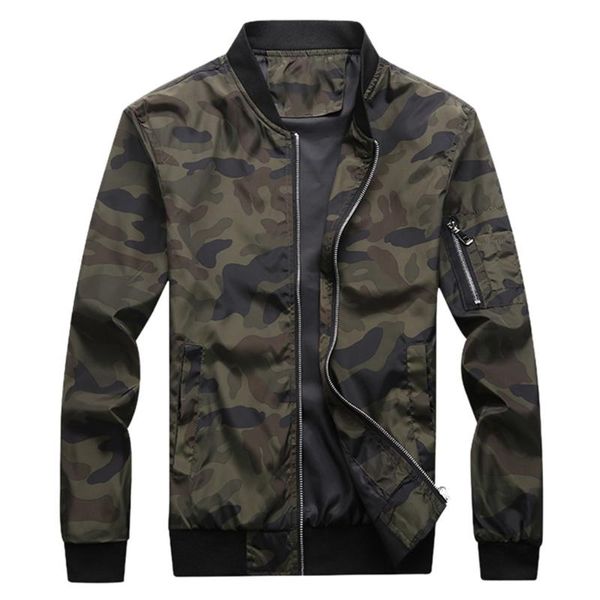 men's jackets fashion men casual camouflage long sleeve jacket stand neck coat bomber zipper male, Black;brown 
men's jackets fashion men casual camouflage long sleeve jacket stand neck coat bomber zipper male, Black;brown