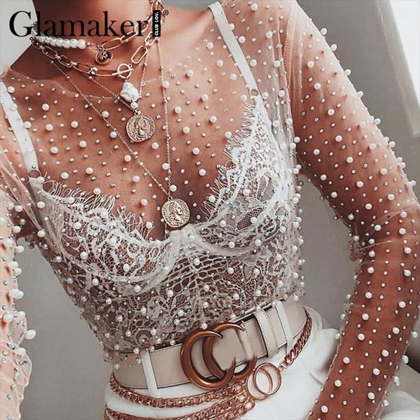 glamaker club white blouse women transparent chic pearl long sleeve knitted blouse mesh retro party bodycon summer
glamaker club white blouse women transparent chic pearl long sleeve knitted blouse mesh retro party bodycon summer