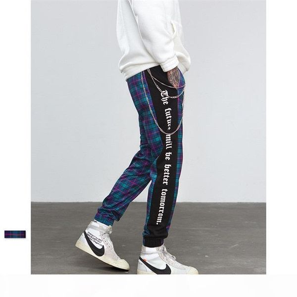 men high streetwear track pant plaid cotton casual designer long trousers men jogger fashion sweatpants wholesale, Black
men high streetwear track pant plaid cotton casual designer long trousers men jogger fashion sweatpants wholesale, Black