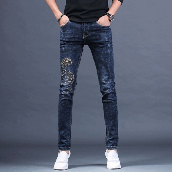 spring and summer 2020 men jeansjeans and jeanss slim fit personalized printing trend small legged pants men's korean men's jeans, Blue
spring and summer 2020 men jeansjeans and jeanss slim fit personalized printing trend small legged pants men's korean men's jeans, Blue