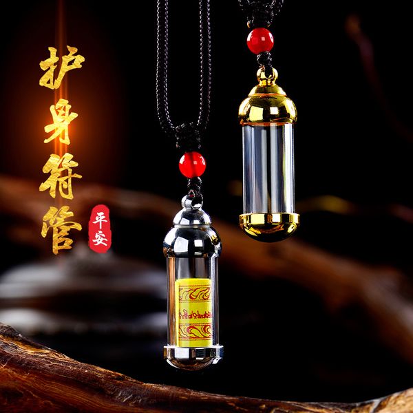 waterproof amulet tube filled with cinnabar sari small bottle hollow pendant can open the gawu box, Silver
waterproof amulet tube filled with cinnabar sari small bottle hollow pendant can open the gawu box, Silver