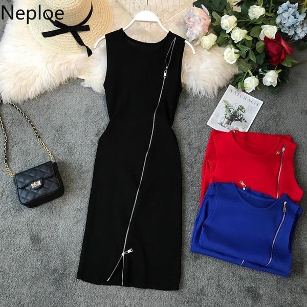 neploe sleeveless bodycon mini dress 2021 chic zipper robe knitted o-neck slim fit black dresses femme roupas ladies vestidos, Black;gray
neploe sleeveless bodycon mini dress 2021 chic zipper robe knitted o-neck slim fit black dresses femme roupas ladies vestidos, Black;gray