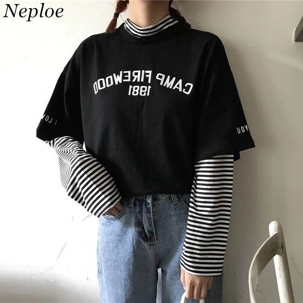 neploe stripe patchwork tshirt half turtleneck tee shirts spring long sleeve shirt women fashion causal clothing 38114 y200109, White
neploe stripe patchwork tshirt half turtleneck tee shirts spring long sleeve shirt women fashion causal clothing 38114 y200109, White