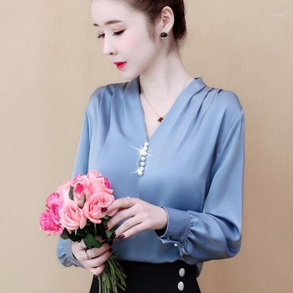 new arrival women spring summer style blouses shirts lady casual long sleeve v-neck beading decor busas zz02751, White
new arrival women spring summer style blouses shirts lady casual long sleeve v-neck beading decor busas zz02751, White