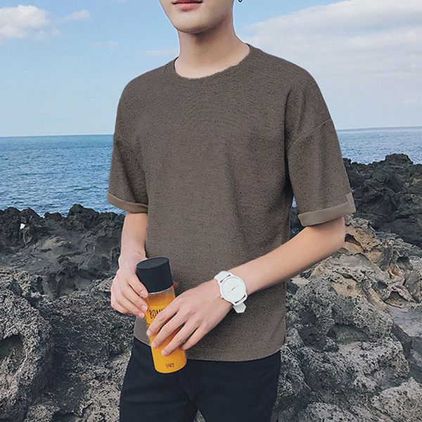 summer wear round collar falling shoulder male short sleeve t-shirts solid loose breathable streetwear t shirt men's clothing kg-1107, White;black
summer wear round collar falling shoulder male short sleeve t-shirts solid loose breathable streetwear t shirt men's clothing kg-1107, White;black