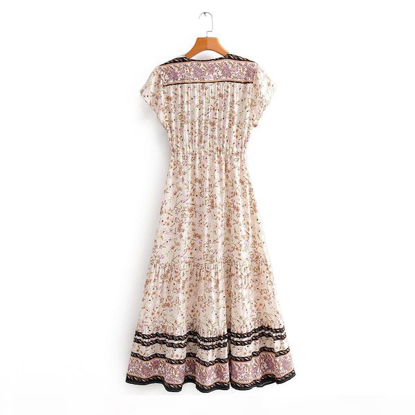 women floral print bohemian beach dresses 2020 new v-neck short sleeve lace-up casual long dress summer boho chic holiday seaside maxi dress, Black;gray
women floral print bohemian beach dresses 2020 new v-neck short sleeve lace-up casual long dress summer boho chic holiday seaside maxi dress, Black;gray