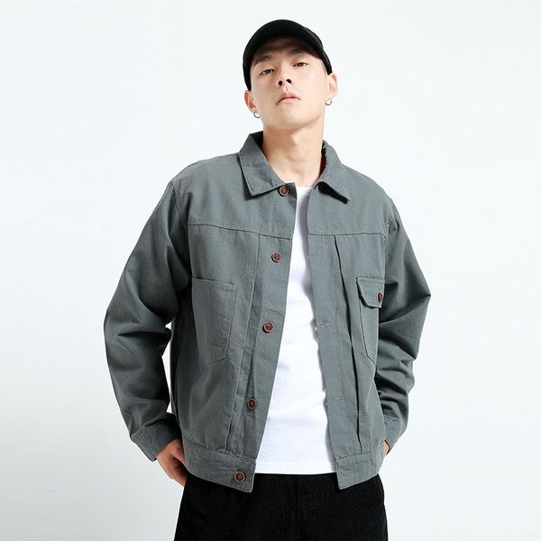 northern boundary men's wear shu 2020 autumn and winter new style solid color washing workwear casual fold-down collar trend jac, Black
northern boundary men's wear shu 2020 autumn and winter new style solid color washing workwear casual fold-down collar trend jac, Black