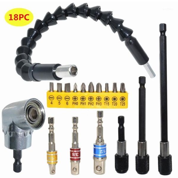 18pcs/set 105 degree angle extension rod flexible shaft 1/4 inch shank drill bit quick change electric screwdriver accessories1
18pcs/set 105 degree angle extension rod flexible shaft 1/4 inch shank drill bit quick change electric screwdriver accessories1