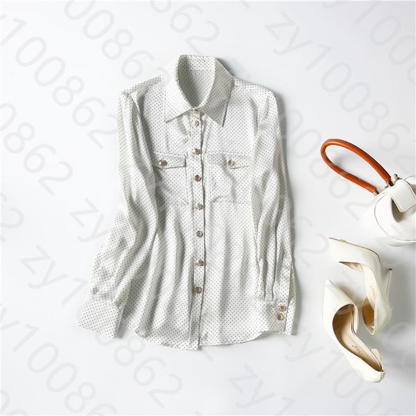 2021 spring long sleeve lapel neck white retro polka dot natural real silk pockets single-breasted soie blouse elegant shirt shirts wj12281
2021 spring long sleeve lapel neck white retro polka dot natural real silk pockets single-breasted soie blouse elegant shirt shirts wj12281