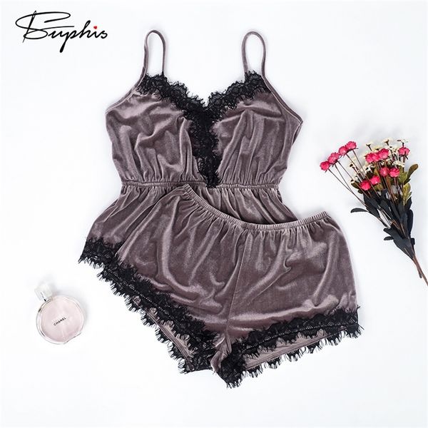 suphis women's pajamas sets brown velvet camis lace shorts 2 pieces female sleepwear nightwear pajama 2019 y200708, Black;red
suphis women's pajamas sets brown velvet camis lace shorts 2 pieces female sleepwear nightwear pajama 2019 y200708, Black;red