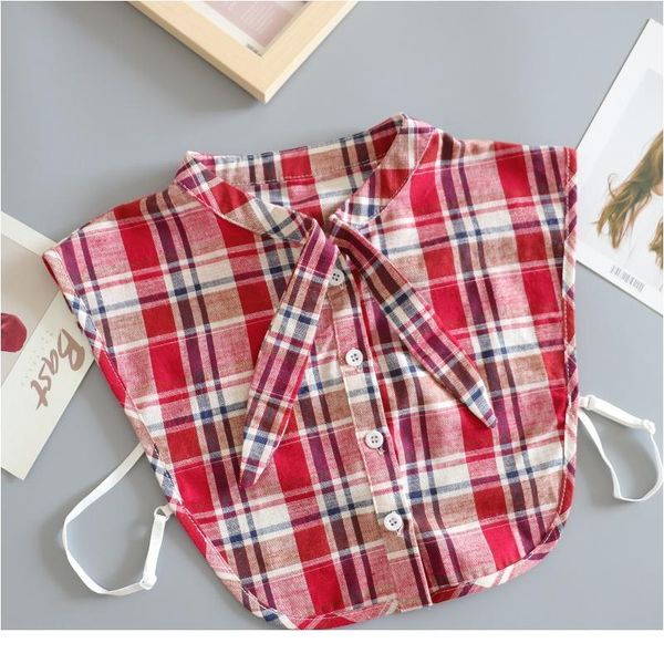 front tie fake collared shirt plaid false collar woman vintage detachable collar for sweater blouse half shirt acc qylwsf, Blue;red
front tie fake collared shirt plaid false collar woman vintage detachable collar for sweater blouse half shirt acc qylwsf, Blue;red