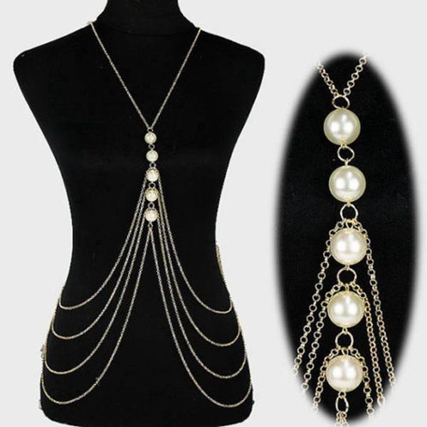 fashion multilayer gold silver color body jewelry chain for women imitation pearl punk tassel chain necklaces & pendants
fashion multilayer gold silver color body jewelry chain for women imitation pearl punk tassel chain necklaces & pendants