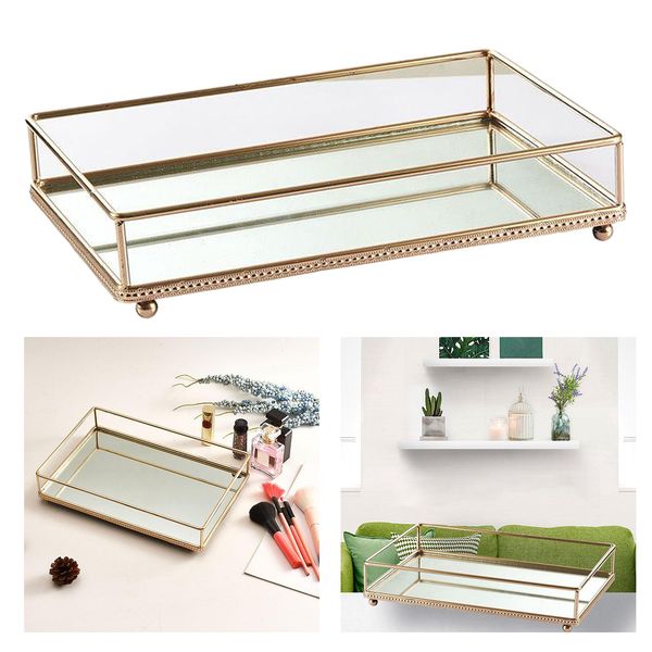 mirror glass mirrored tray desk decorative vanity tray jewelry perfume organizer makeup tray for dresser, bathroom, bedroom
mirror glass mirrored tray desk decorative vanity tray jewelry perfume organizer makeup tray for dresser, bathroom, bedroom