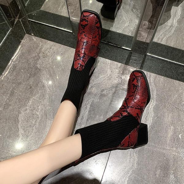 junsrm 2021 winter fall women's boots square toe elastic thick heel 5cm heels shoes woman female socks knitting ankle boots, Black
junsrm 2021 winter fall women's boots square toe elastic thick heel 5cm heels shoes woman female socks knitting ankle boots, Black